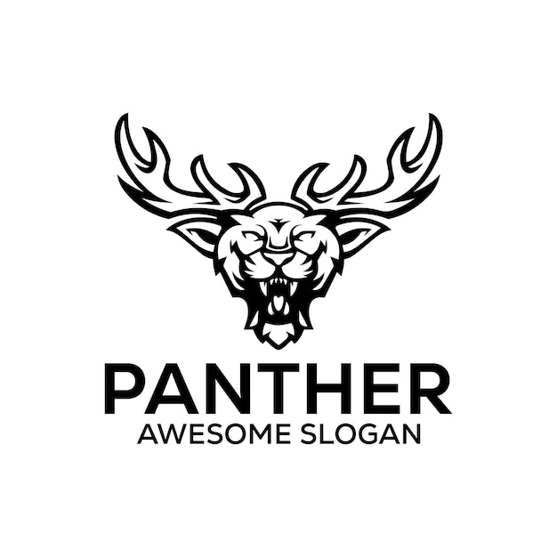 panther simple mascot Abstract logo design illustration