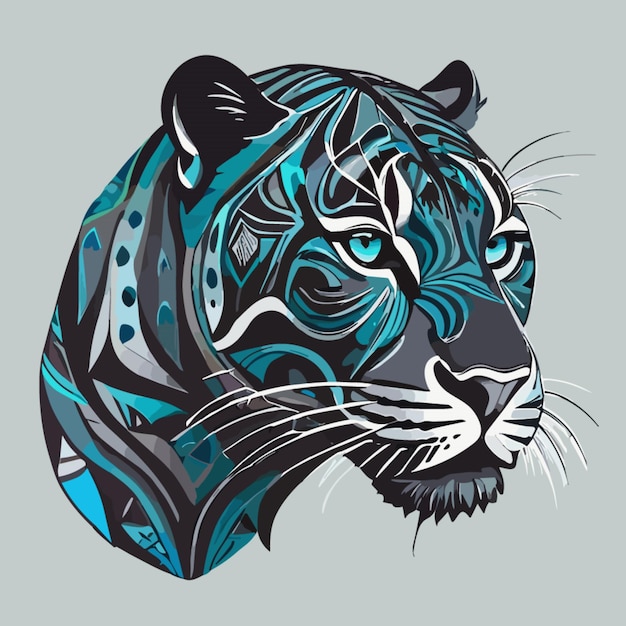 panther vector design flat detailed on white background