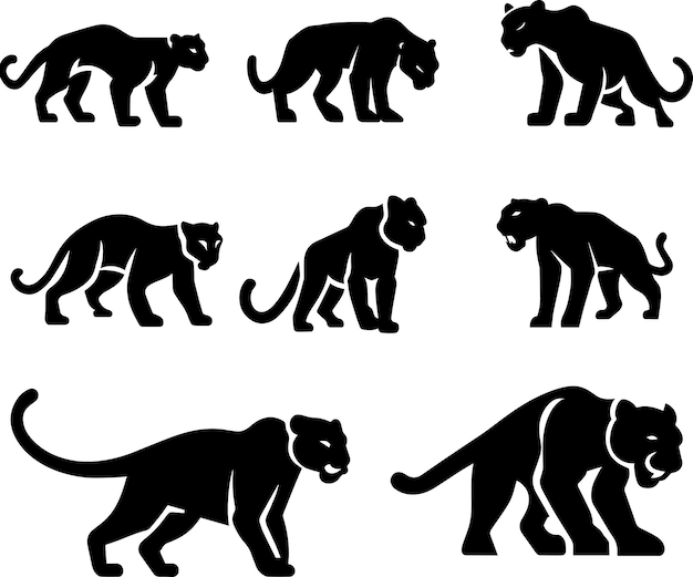 Panther vector silhouette illustration 4