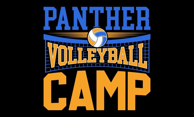 Panther volleybal kamp T-shirt ontwerp illustratie.