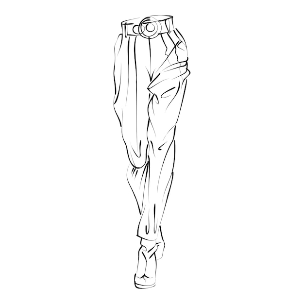 Pants sketch fashionable vector