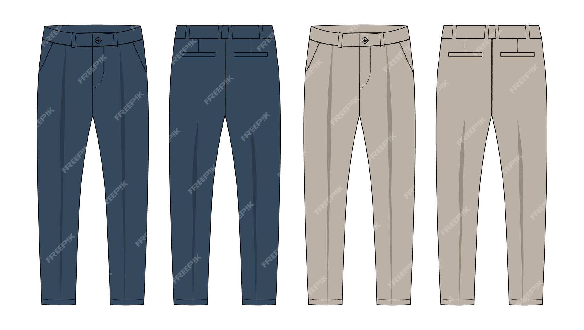 Premium Vector | Pants technical drawing fashion flat sketch vector ...