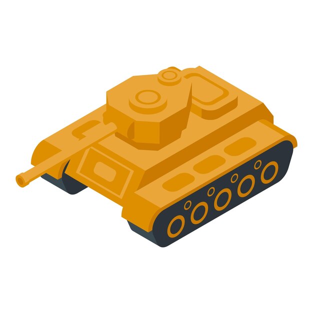 Panzer tank icon isometric vector Military tank Soldier gun