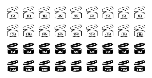 Pao-pictogrammen. periode na opening symbolen. vector illustratie