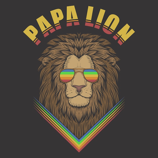 Papa lion with eyeglasses