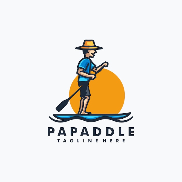 Papa paddle design-conceptillustratievectormalplaatje