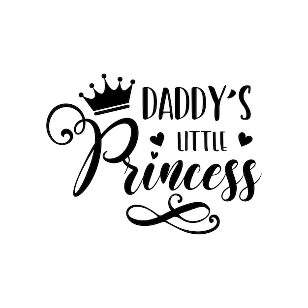 Papa's kleine prinses inspirerende slogan inscriptie Vector citaten Illustratie