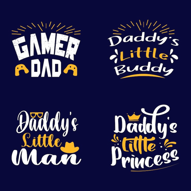 Vector papa tshirt ontwerp typografie set vector kunst