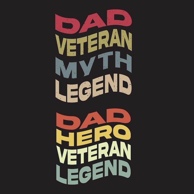 Papa veteraan mythe legende t-shirt ontwerpvaderdag ontwerp