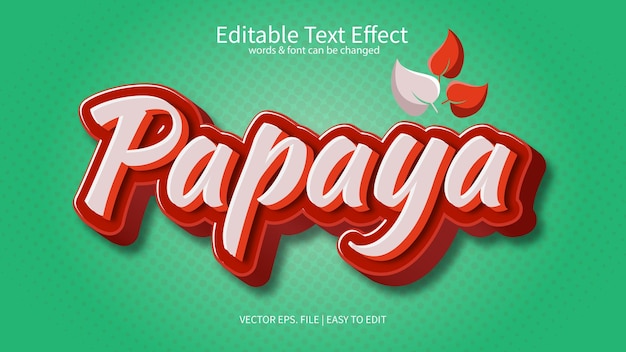 Papaya editable text effect