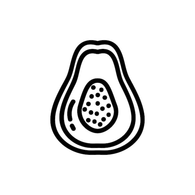 Плоская иконка папайи векторный фруктовый логотип изолирован на белом фоне символ веганской пищи медиа глиф для паутины