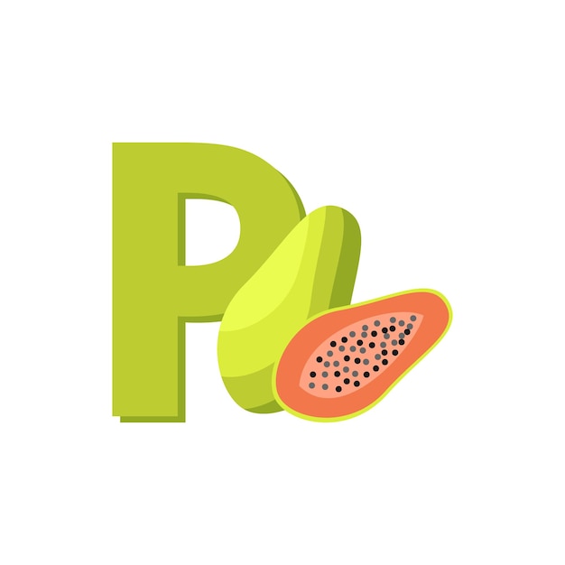 Papaya Fruit Alphabet