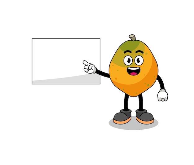 Papaya fruit illustration doing a presentation character design