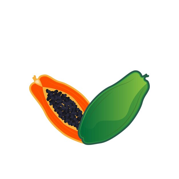 Vector papaya logo design vitamine fruit vector fruit product merk illustratie icon