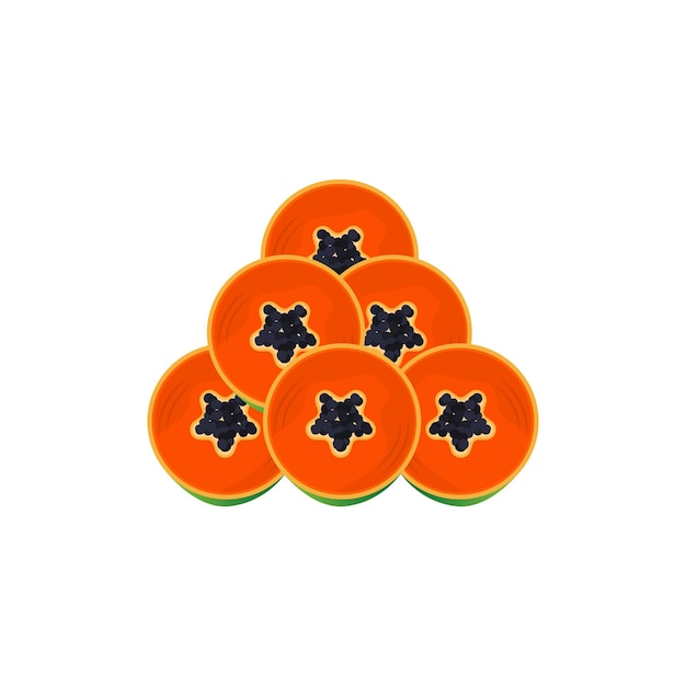 Papaya Logo Design Vitamine Fruit Vector Fruit Product Merk Illustratie Icon