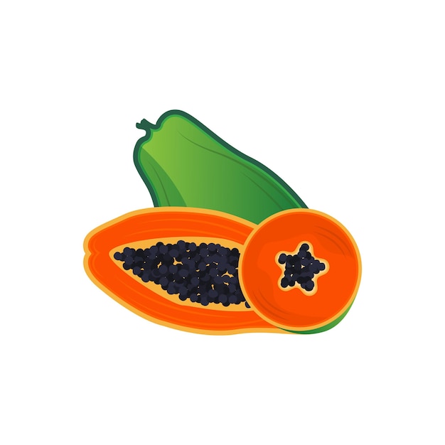 Vector papaya logo design vitamine fruit vector fruit product merk illustratie icon