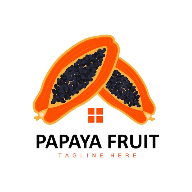 Papaya logo design vitamine fruit vector fruit product merk illustratie icon