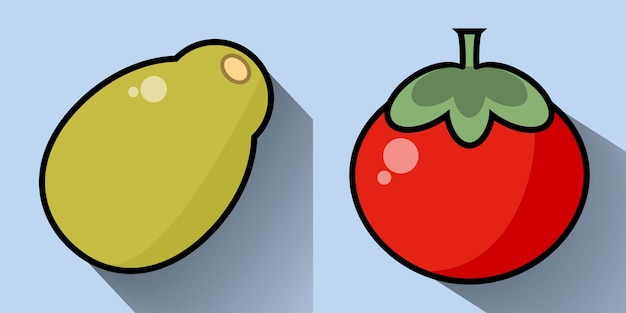 Papaya and Tomato vector