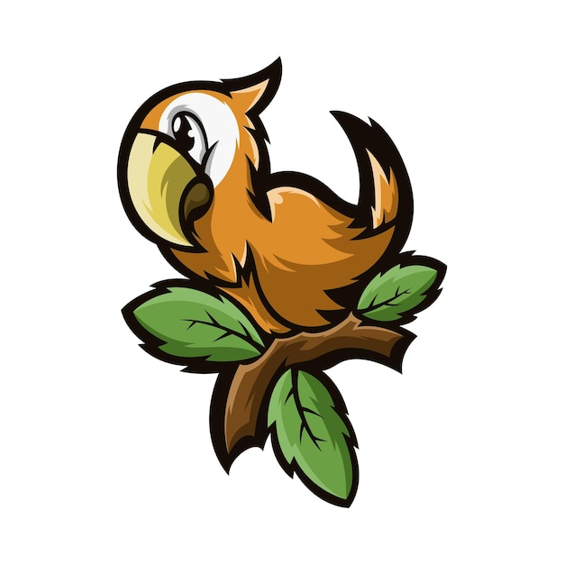Papegaai Mascotte Logo