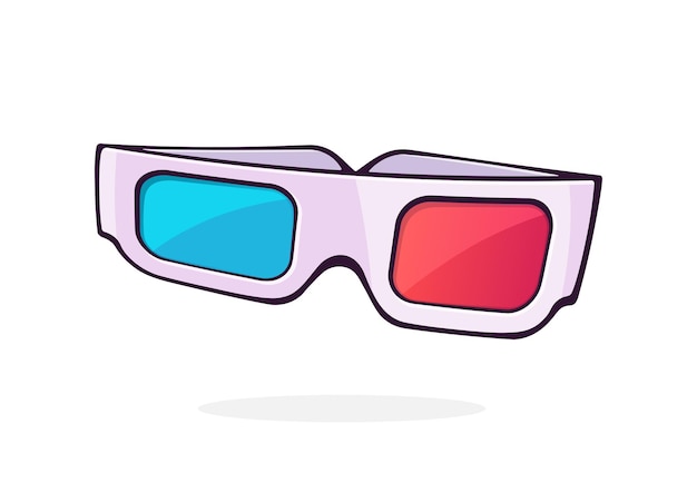 Paper 3d glasses front view Stereo retro glasses for threedimensional cinema Vector illustration