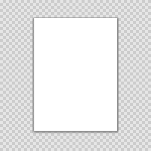 Бумажный макет формата а4 на прозрачном фоне векторного бумажного шаблона