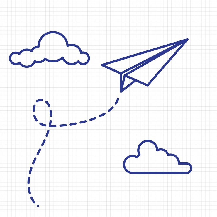 Vector 本のラインに紙の飛行機