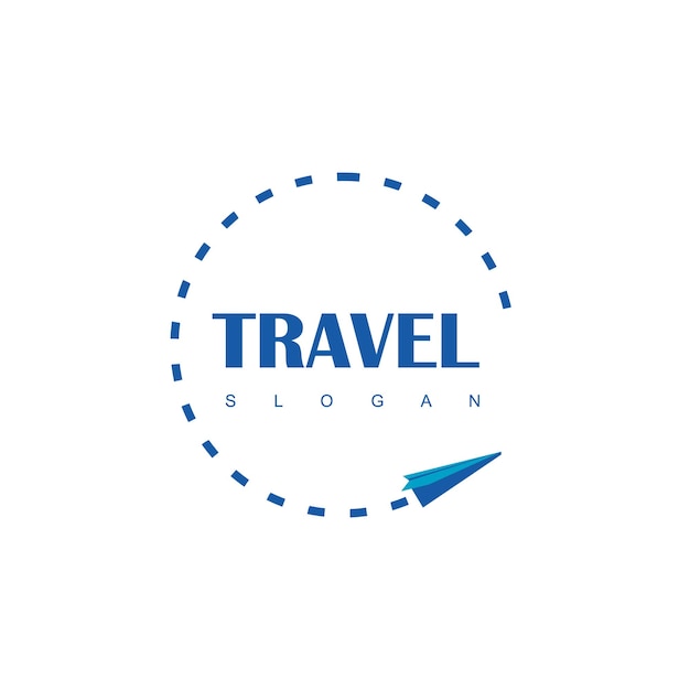 Vector paper airplane travel logo design inspration