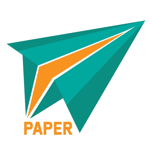 Vector paper airplane with the word paper on it