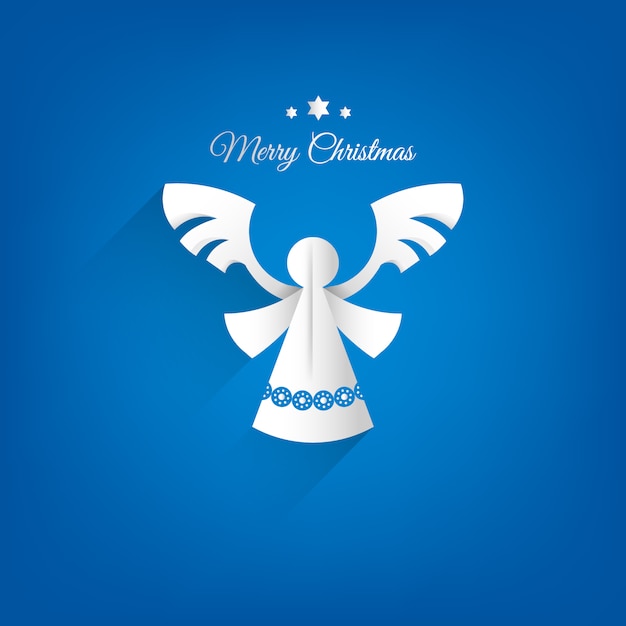 Paper angel on a blue background