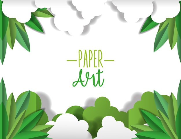 Vector paper art frame