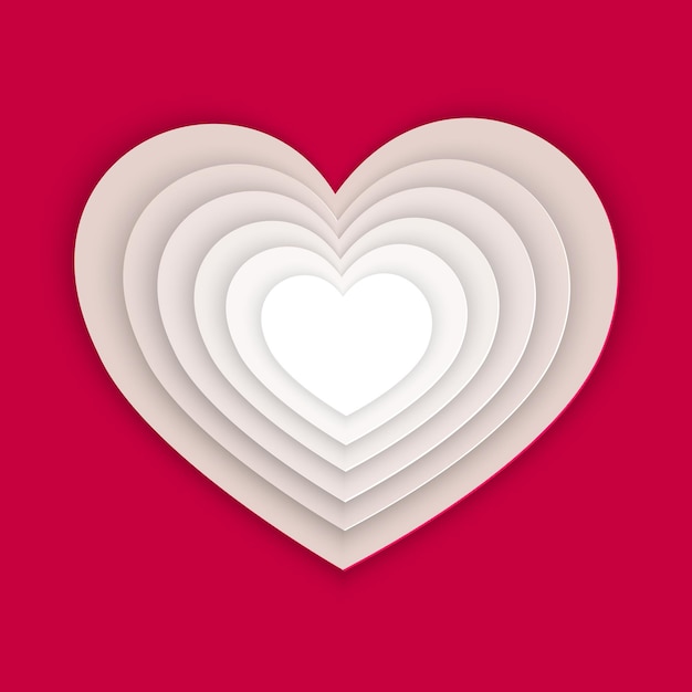 Vector paper art hearts of concept idea love and valentine day