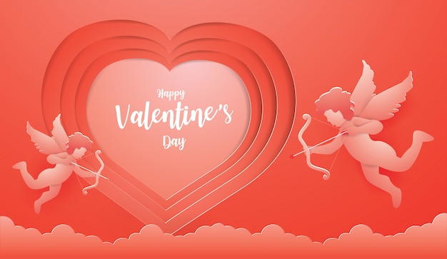 Paper art and illustration valentine style.