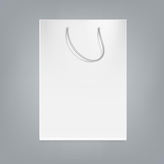 ショッピングギフトや食品パッケージの紙袋のモッケージ 現実的なベクトルデザイン 白茶色と黒