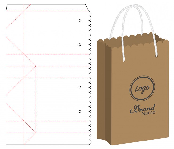 Vector paper bag packaging die-cut 