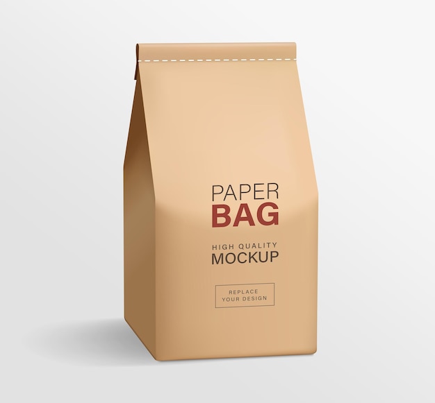 Vector paper bag packaging mockups