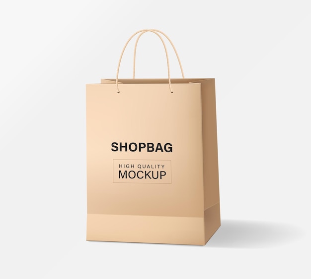 Vector paper bag packaging mockups