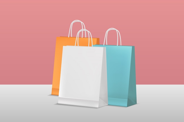 Vector paper bag realistic