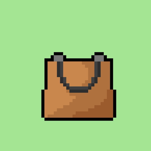 paper bag with pixel art style