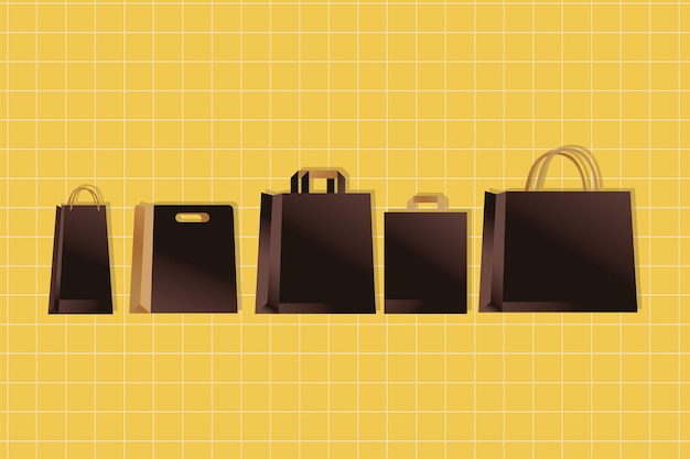 paper bags brown colors packaging gradient style