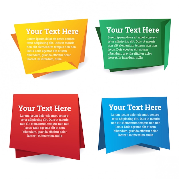 Paper banner speech design set