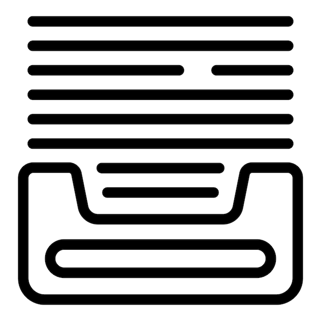 Paper bin icon outline vector Office files tray