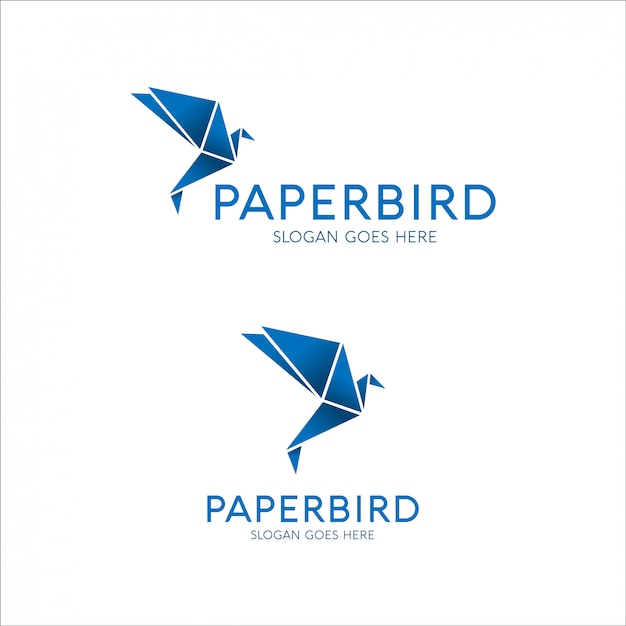 Vettore logo dell'uccello di carta