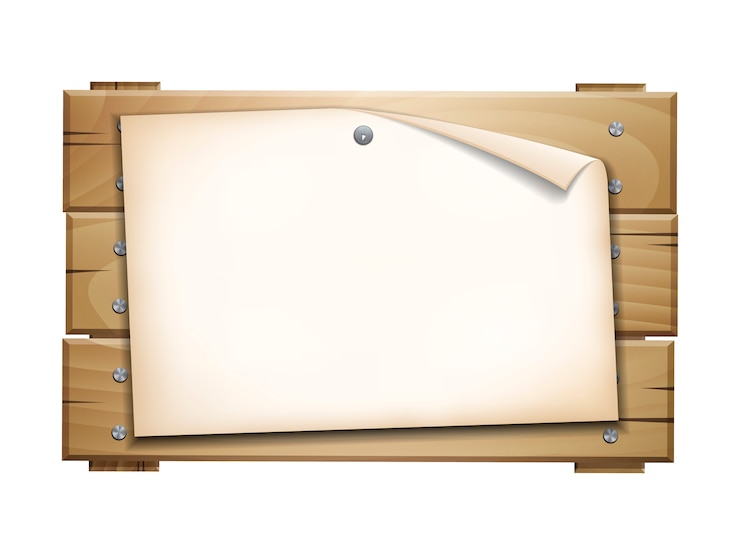 Vector paper blank on wooden board
