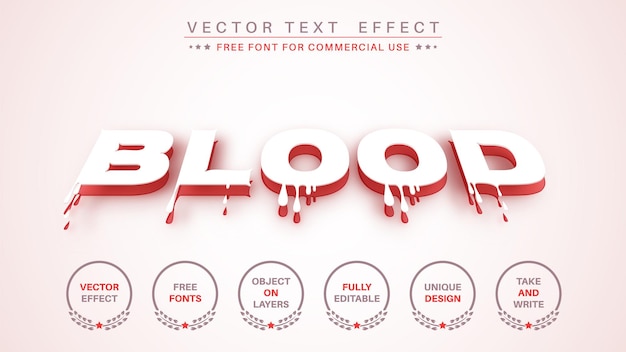 Paper Blood Editable Text Effect, Font Style