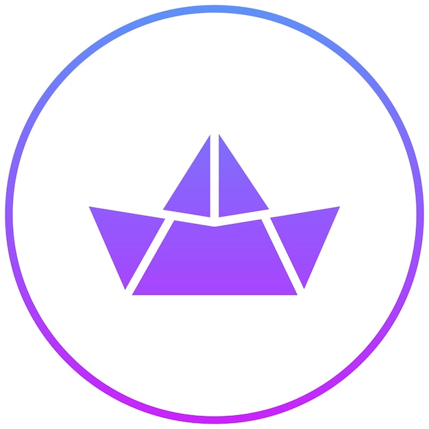 paper boat vector icon illustration of spring iconset