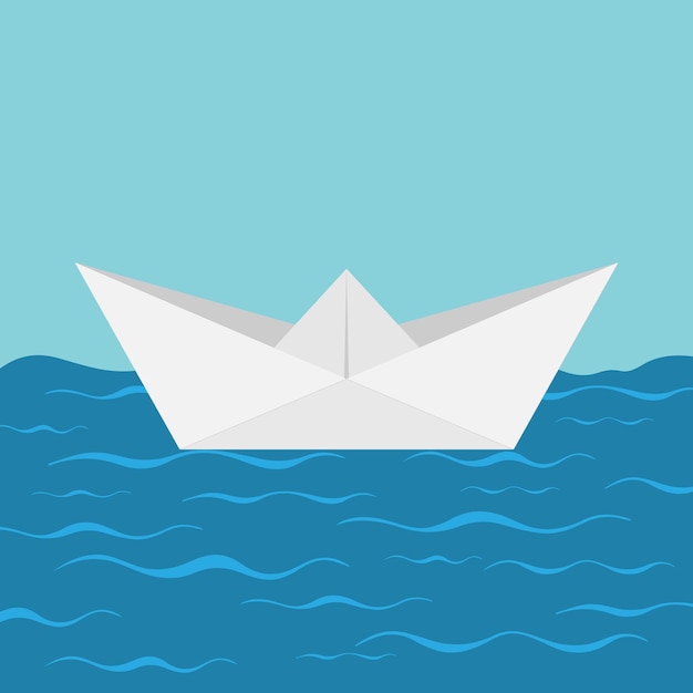 Paper boat in water