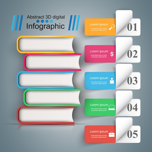 Paper book business infographic. 