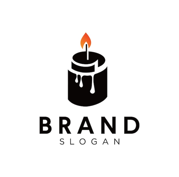 Paper candle logo design icon