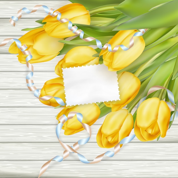 Paper card with tulips.