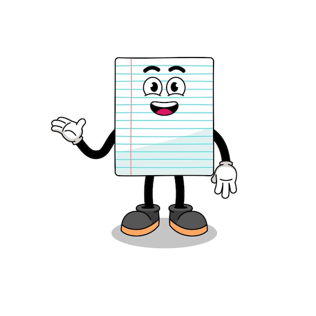 Paper cartoon with welcome pose